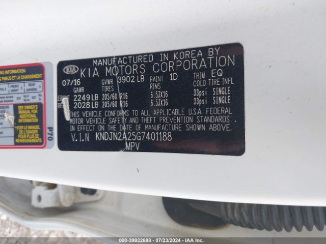 Photo 8 VIN: KNDJN2A25G7401188 - KIA SOUL 