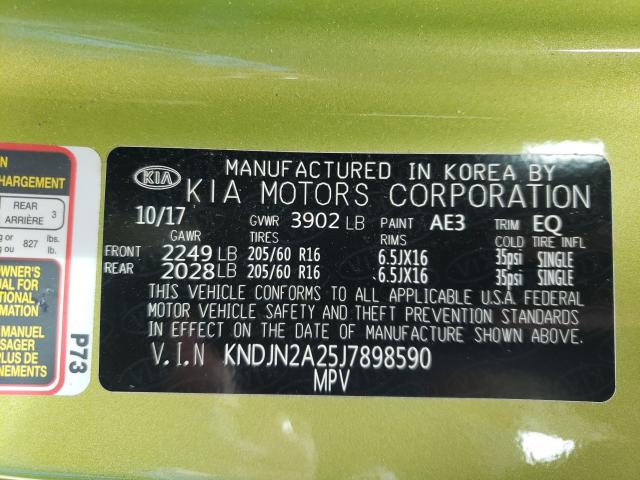 Photo 9 VIN: KNDJN2A25J7898590 - KIA SOUL 