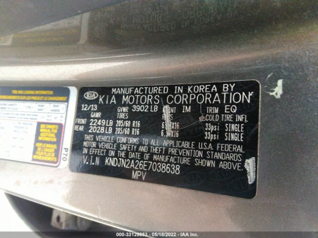 Photo 8 VIN: KNDJN2A26E7038638 - KIA SOUL 