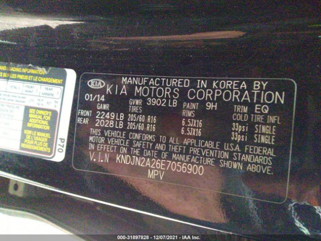 Photo 8 VIN: KNDJN2A26E7056900 - KIA SOUL 