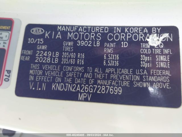 Photo 8 VIN: KNDJN2A26G7287699 - KIA SOUL 