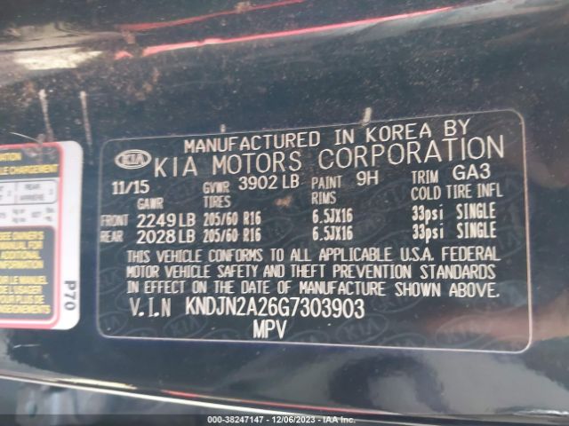 Photo 8 VIN: KNDJN2A26G7303903 - KIA SOUL 