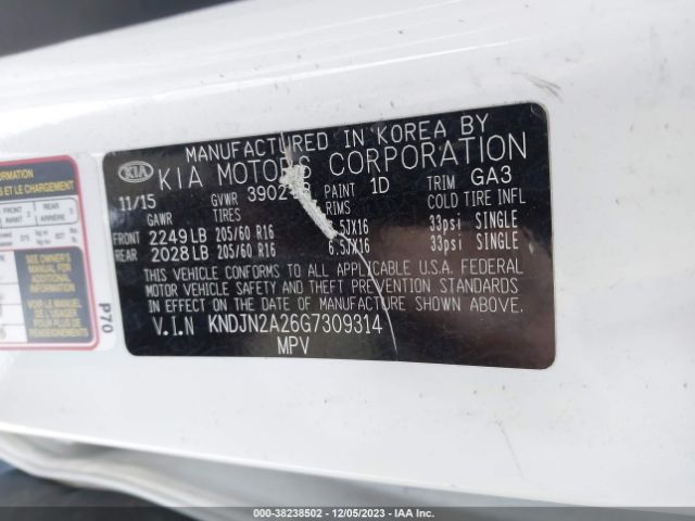 Photo 8 VIN: KNDJN2A26G7309314 - KIA SOUL 