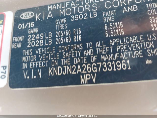 Photo 8 VIN: KNDJN2A26G7331961 - KIA SOUL 