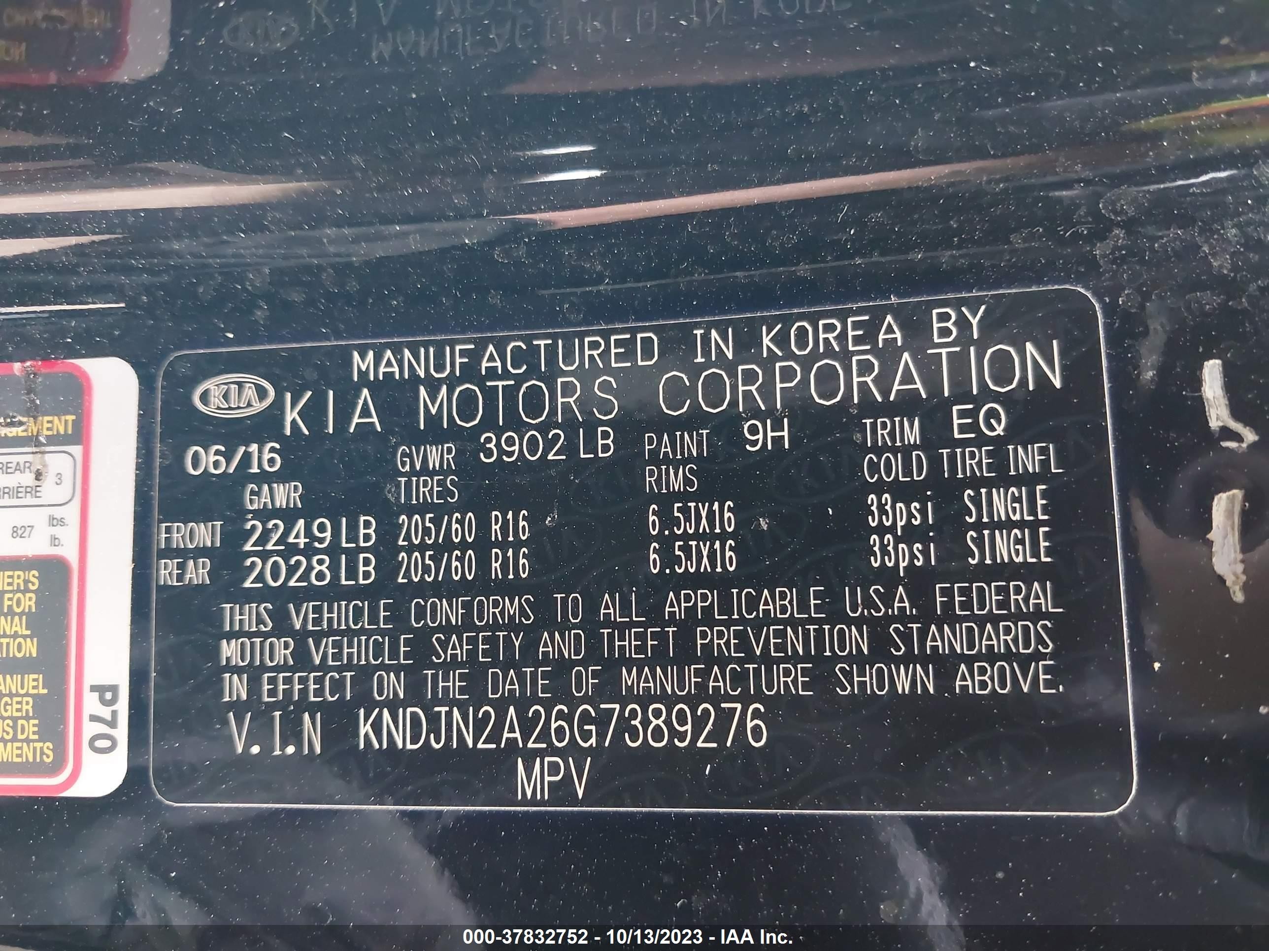 Photo 8 VIN: KNDJN2A26G7389276 - KIA SOUL 