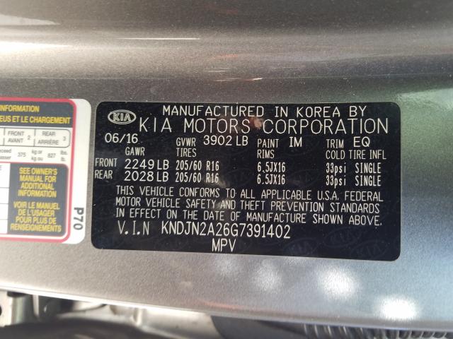 Photo 9 VIN: KNDJN2A26G7391402 - KIA SOUL 