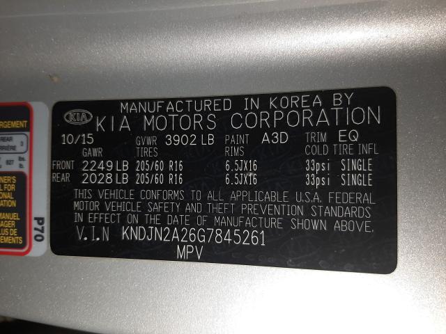 Photo 9 VIN: KNDJN2A26G7845261 - KIA SOUL 