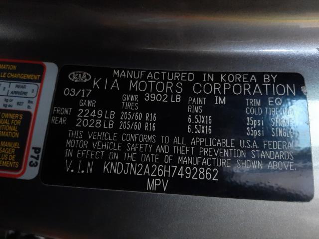 Photo 9 VIN: KNDJN2A26H7492862 - KIA SOUL 