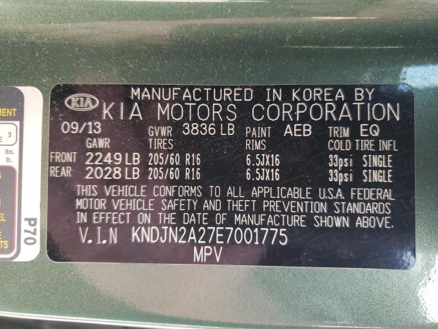 Photo 9 VIN: KNDJN2A27E7001775 - KIA SOUL 