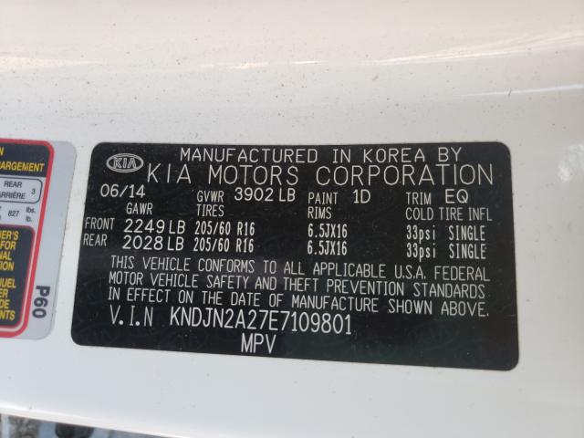 Photo 9 VIN: KNDJN2A27E7109801 - KIA SOUL 