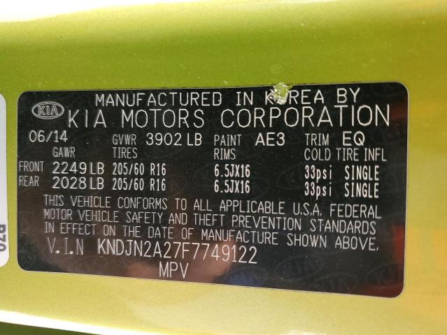 Photo 11 VIN: KNDJN2A27F7749122 - KIA SOUL 