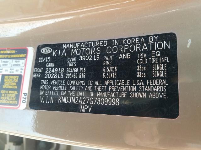 Photo 9 VIN: KNDJN2A27G7309998 - KIA SOUL 