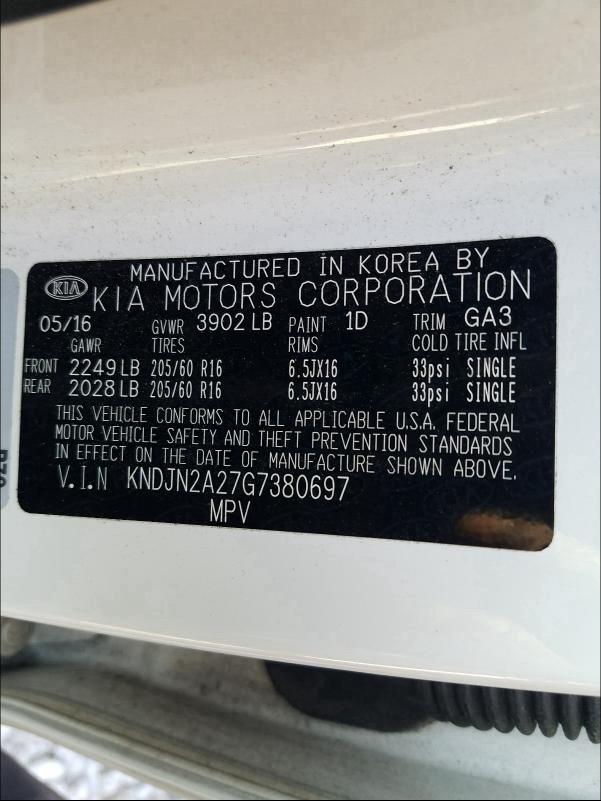 Photo 9 VIN: KNDJN2A27G7380697 - KIA SOUL 