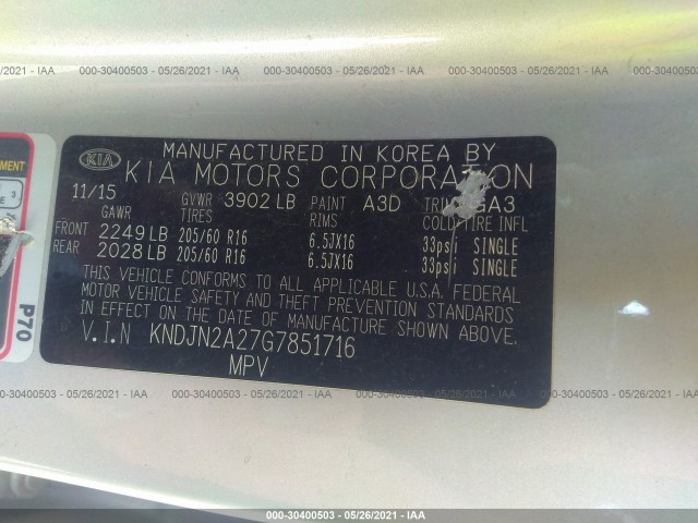 Photo 8 VIN: KNDJN2A27G7851716 - KIA SOUL 