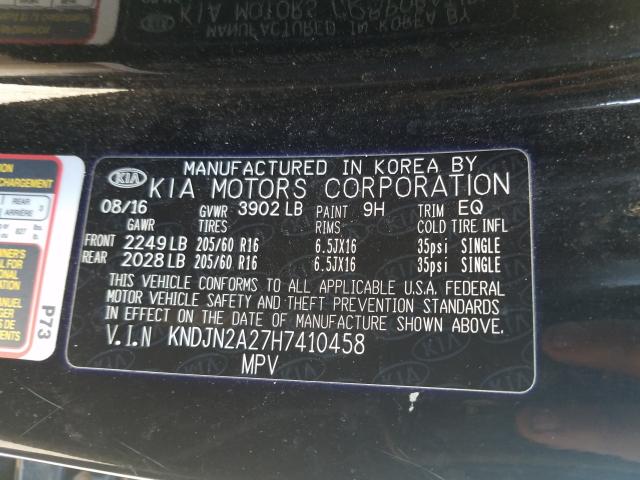 Photo 9 VIN: KNDJN2A27H7410458 - KIA SOUL 