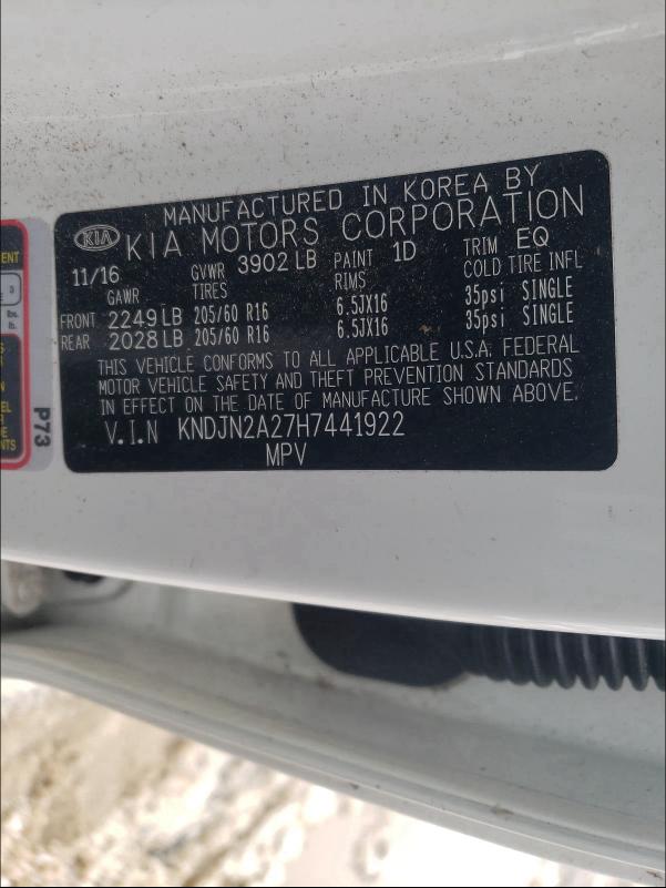 Photo 9 VIN: KNDJN2A27H7441922 - KIA SOUL 