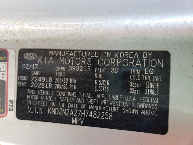 Photo 9 VIN: KNDJN2A27H7482258 - KIA SOUL 