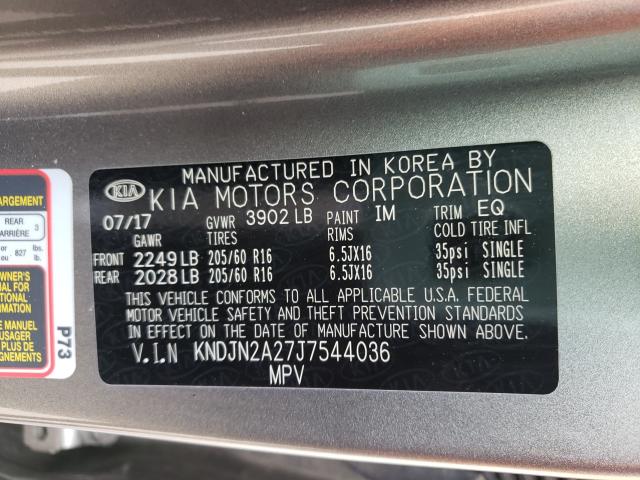 Photo 9 VIN: KNDJN2A27J7544036 - KIA SOUL 