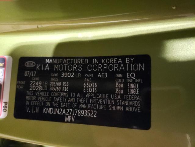 Photo 11 VIN: KNDJN2A27J7893522 - KIA SOUL 