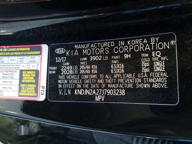 Photo 9 VIN: KNDJN2A27J7903238 - KIA SOUL 