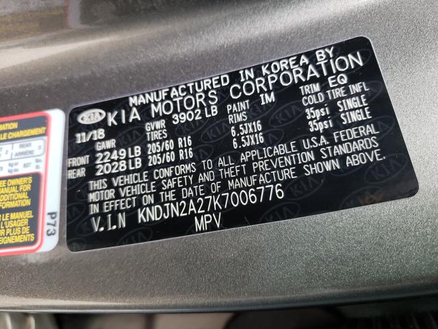 Photo 9 VIN: KNDJN2A27K7006776 - KIA SOUL 