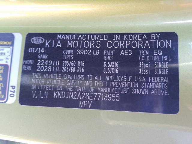 Photo 9 VIN: KNDJN2A28E7713955 - KIA SOUL 