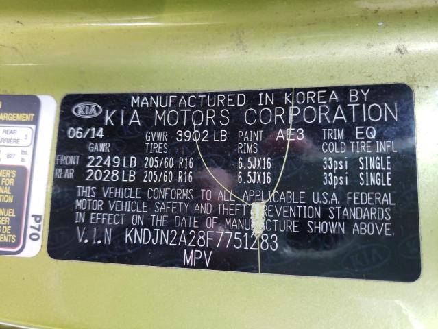 Photo 9 VIN: KNDJN2A28F7751283 - KIA SOUL 