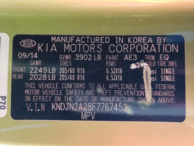 Photo 11 VIN: KNDJN2A28F7767452 - KIA SOUL 