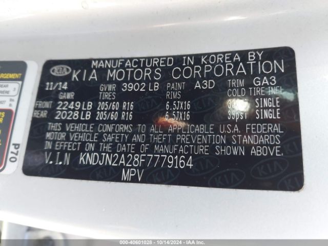 Photo 8 VIN: KNDJN2A28F7779164 - KIA SOUL 