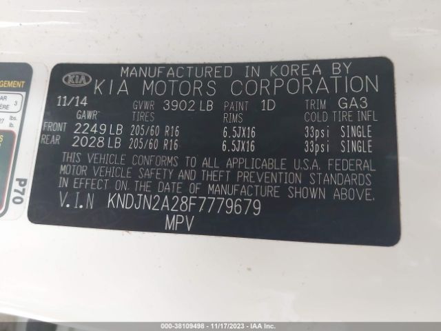 Photo 8 VIN: KNDJN2A28F7779679 - KIA SOUL 