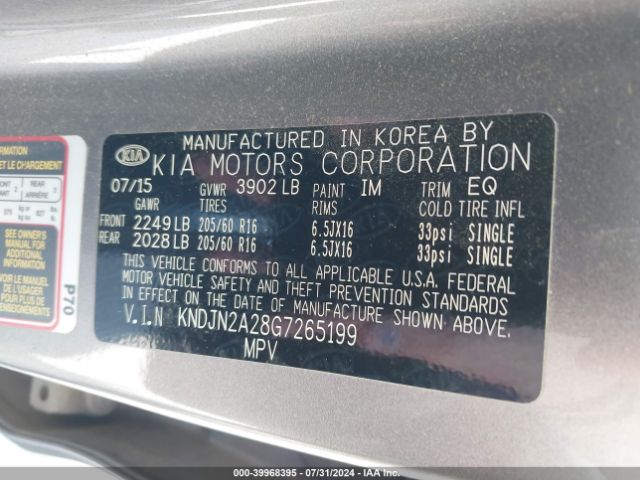 Photo 8 VIN: KNDJN2A28G7265199 - KIA SOUL 