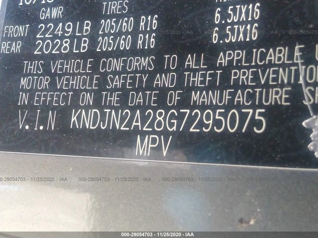 Photo 8 VIN: KNDJN2A28G7295075 - KIA SOUL 