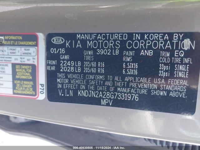 Photo 8 VIN: KNDJN2A28G7331976 - KIA SOUL 