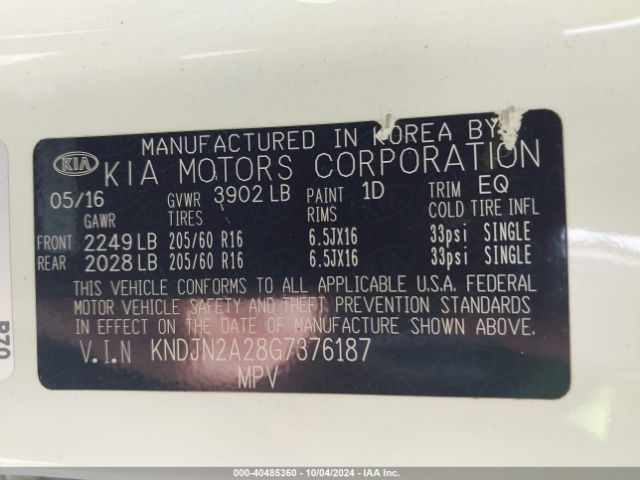 Photo 8 VIN: KNDJN2A28G7376187 - KIA SOUL 