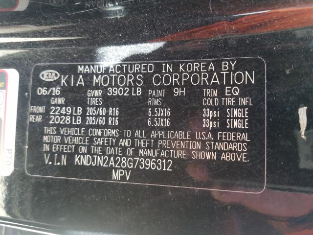 Photo 9 VIN: KNDJN2A28G7396312 - KIA SOUL 