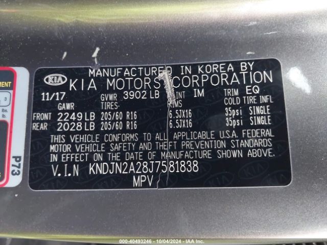 Photo 8 VIN: KNDJN2A28J7581838 - KIA SOUL 