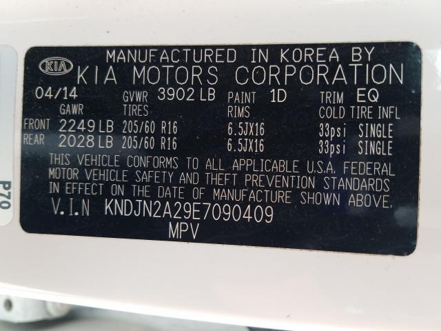 Photo 9 VIN: KNDJN2A29E7090409 - KIA SOUL 