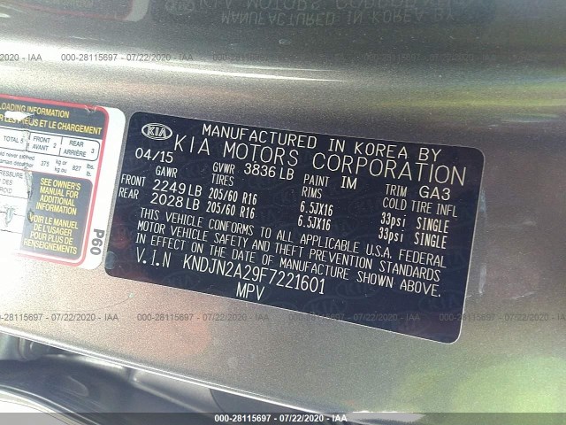 Photo 8 VIN: KNDJN2A29F7221601 - KIA SOUL 