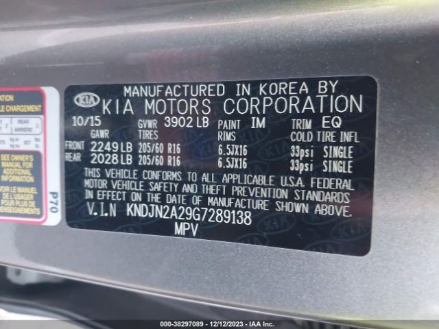 Photo 8 VIN: KNDJN2A29G7289138 - KIA SOUL 