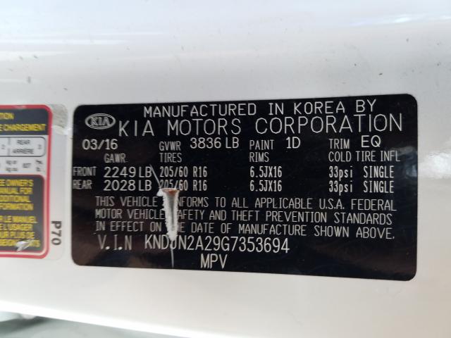 Photo 9 VIN: KNDJN2A29G7353694 - KIA SOUL 