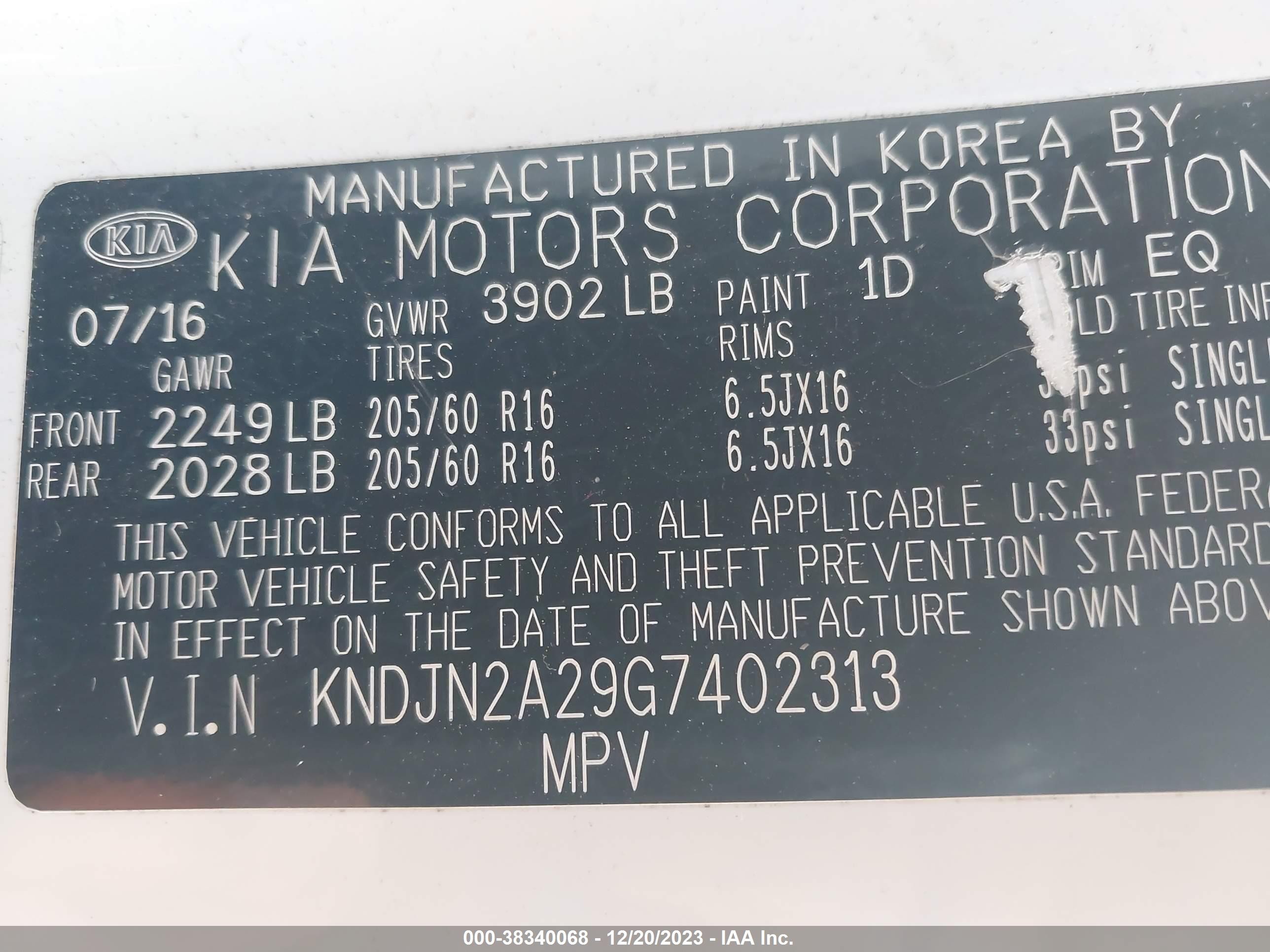 Photo 8 VIN: KNDJN2A29G7402313 - KIA SOUL 