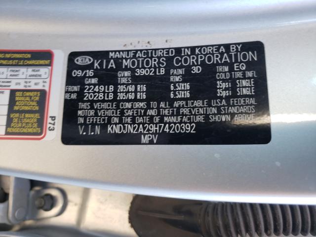 Photo 9 VIN: KNDJN2A29H7420392 - KIA SOUL 