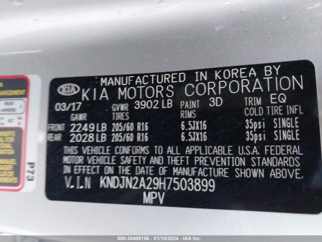 Photo 8 VIN: KNDJN2A29H7503899 - KIA SOUL 