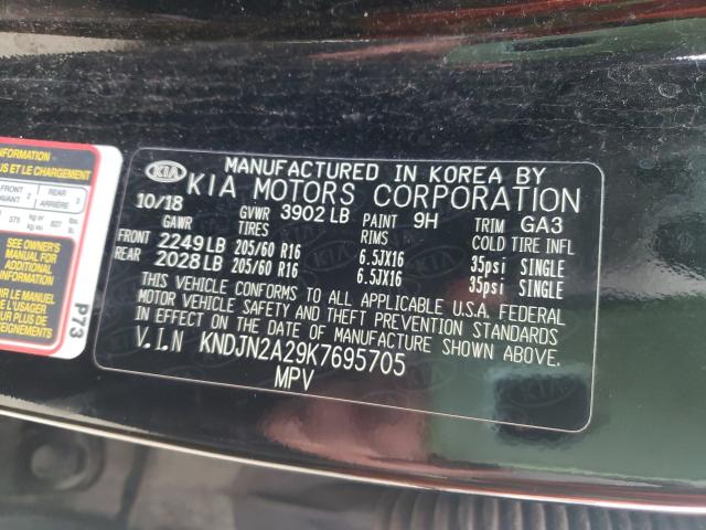 Photo 9 VIN: KNDJN2A29K7695705 - KIA SOUL 