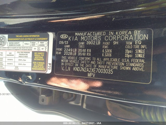 Photo 8 VIN: KNDJN2A2XE7003035 - KIA SOUL 