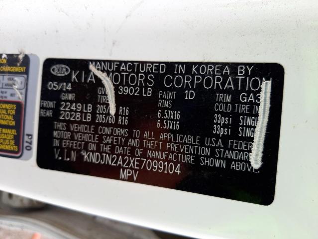 Photo 11 VIN: KNDJN2A2XE7099104 - KIA SOUL 