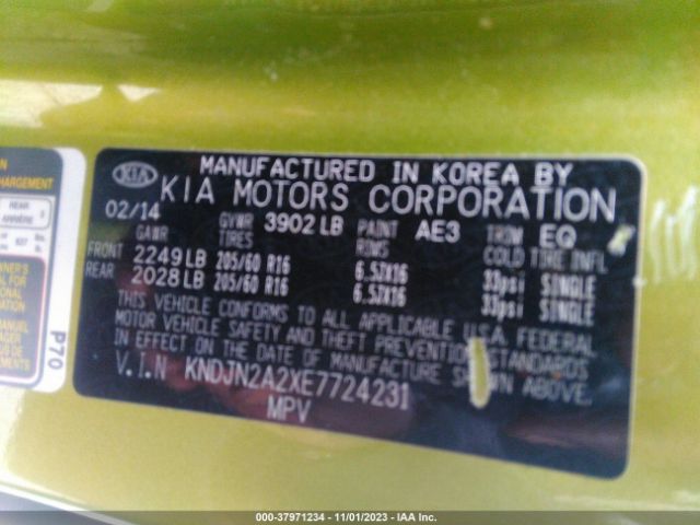 Photo 8 VIN: KNDJN2A2XE7724231 - KIA SOUL 