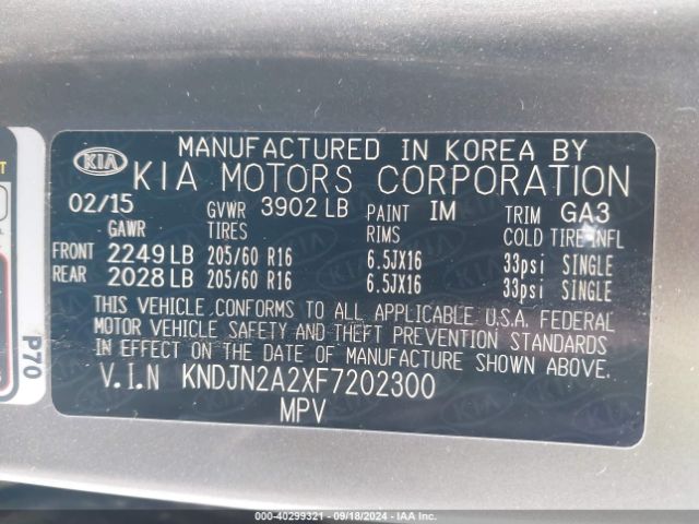 Photo 8 VIN: KNDJN2A2XF7202300 - KIA SOUL 