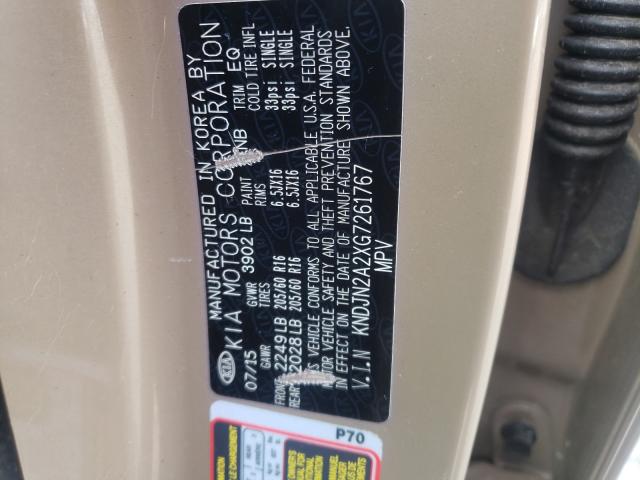 Photo 9 VIN: KNDJN2A2XG7261767 - KIA SOUL 