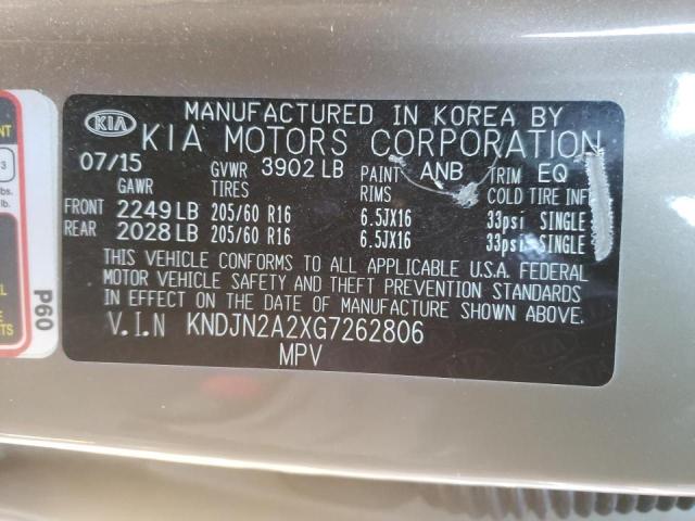 Photo 9 VIN: KNDJN2A2XG7262806 - KIA SOUL 